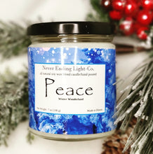 Load image into Gallery viewer, PEACE-WINTER WONDERLAND CHRISTMAS CANDLE
